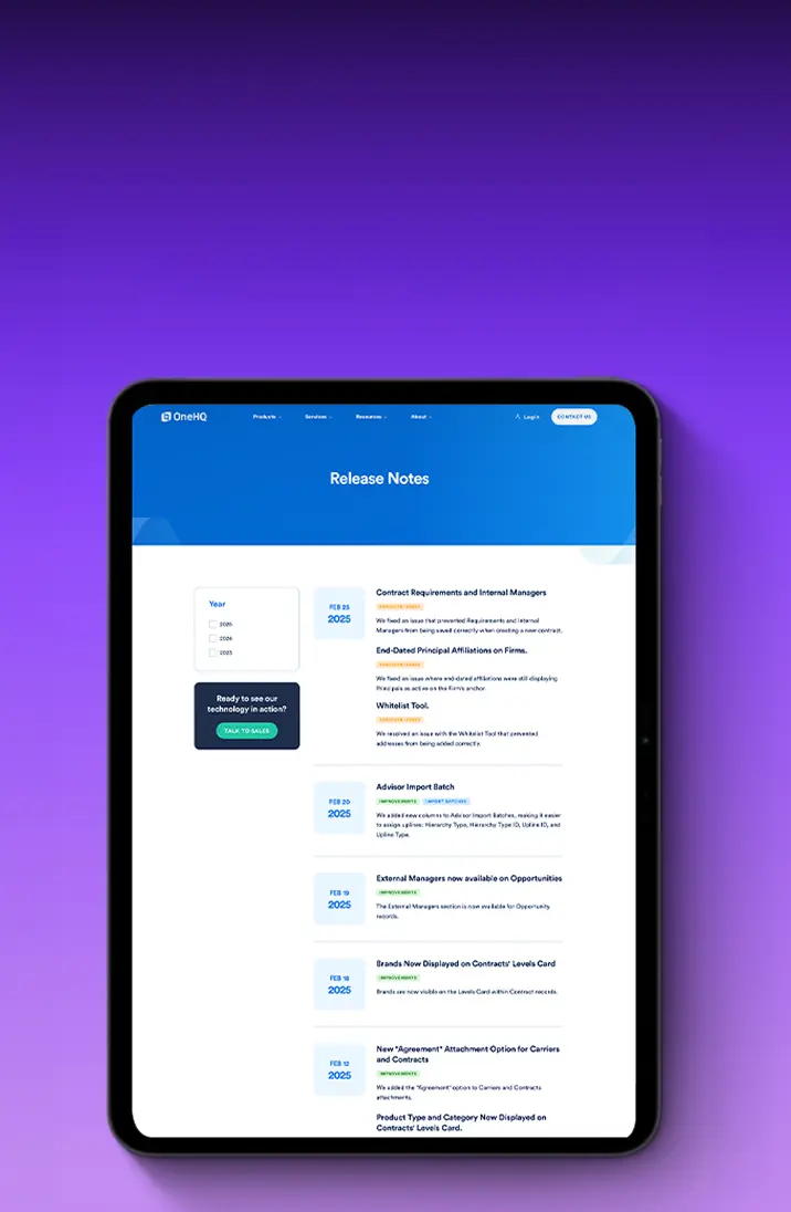 Stay up to date with our latest improvements.