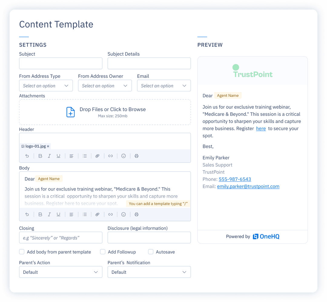 Set up your campaign.